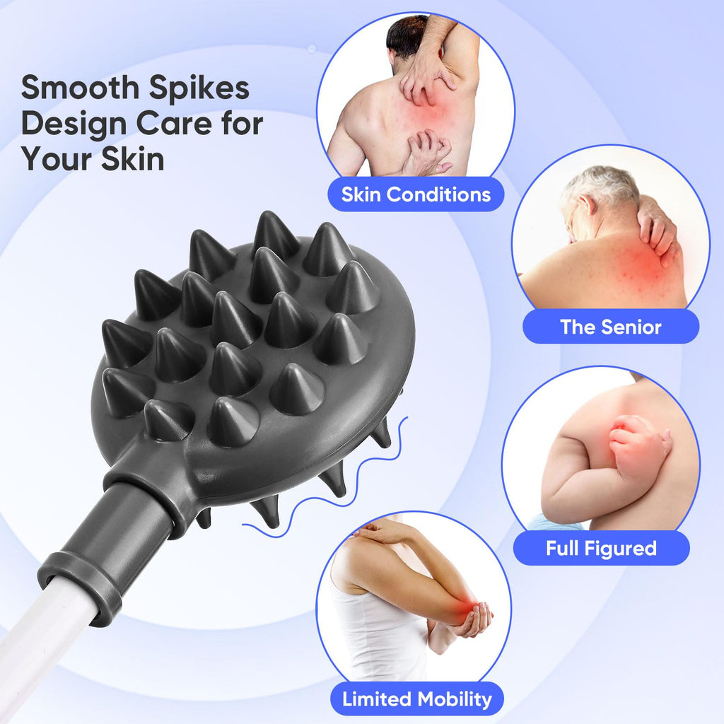 Upgraded Curved Back Scratcher for Men Women, 360 Reach Flexible Backscratcher, Foldable Bendable Back Scratcher Extendable, Eff