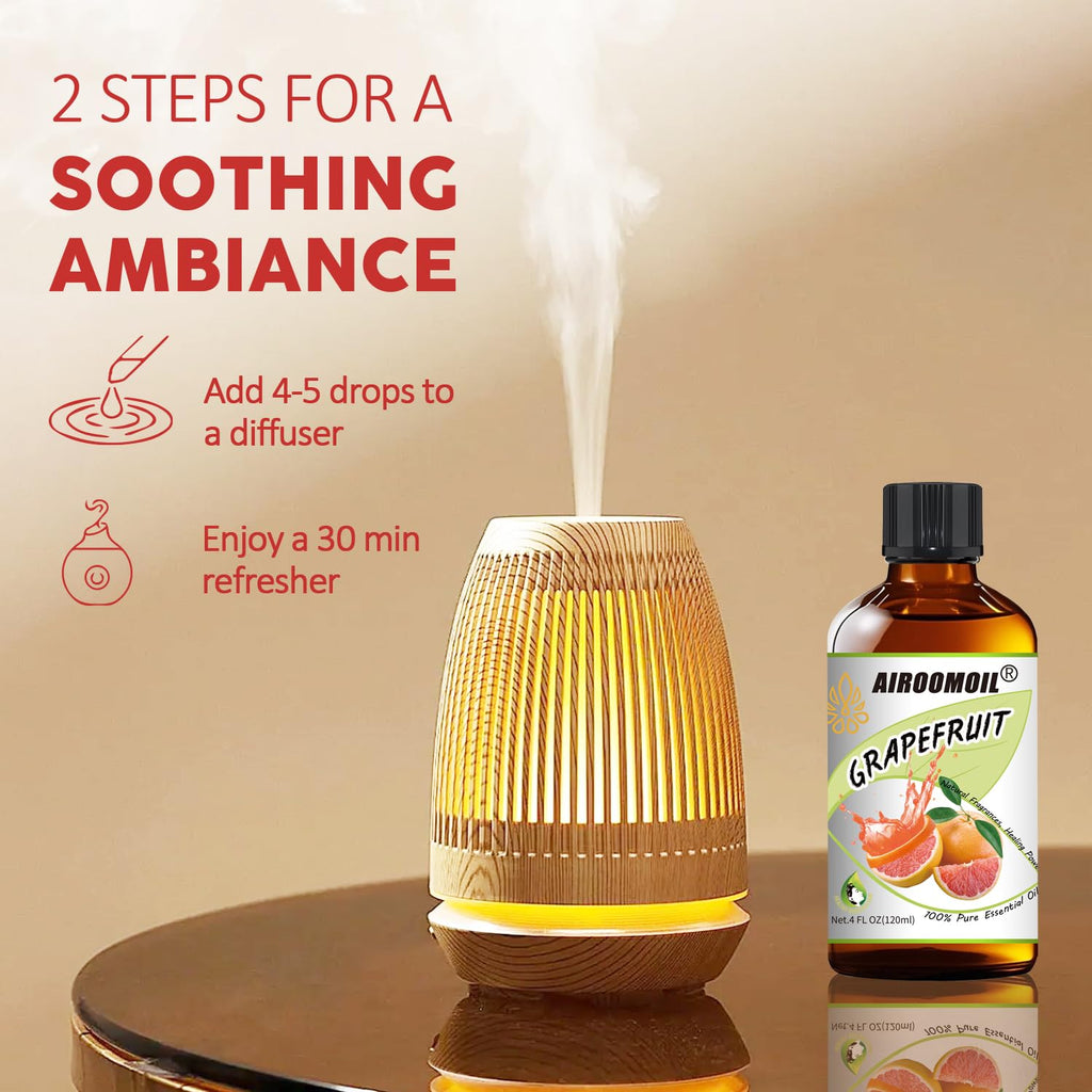 Pure Grapefruit Essential Oil - Fresh Citrus Scent Aromatherapy for Diffusers, Candle Soap Making, Massage Oil 4 Fl Oz