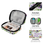 Custom Pill Box 7 Day Pill Case Bag Watercolor Spring Flowers Personalized Name Travel Pill Organizer Bag with Zipper Portable W
