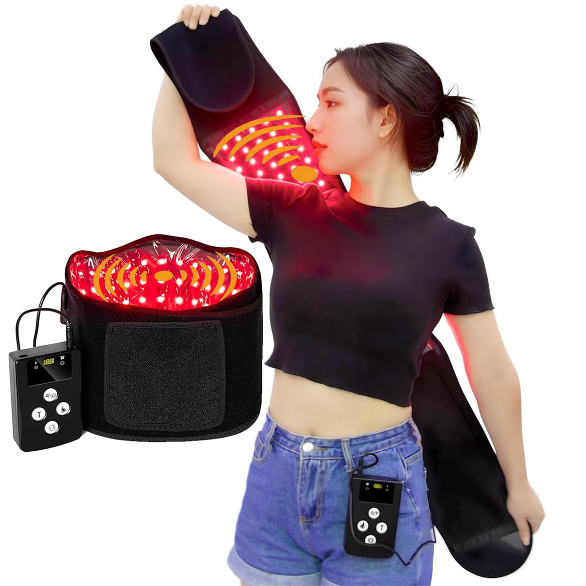 Topcupro Red Light Therapy Belt, Body Massager Heat Wraps for Back