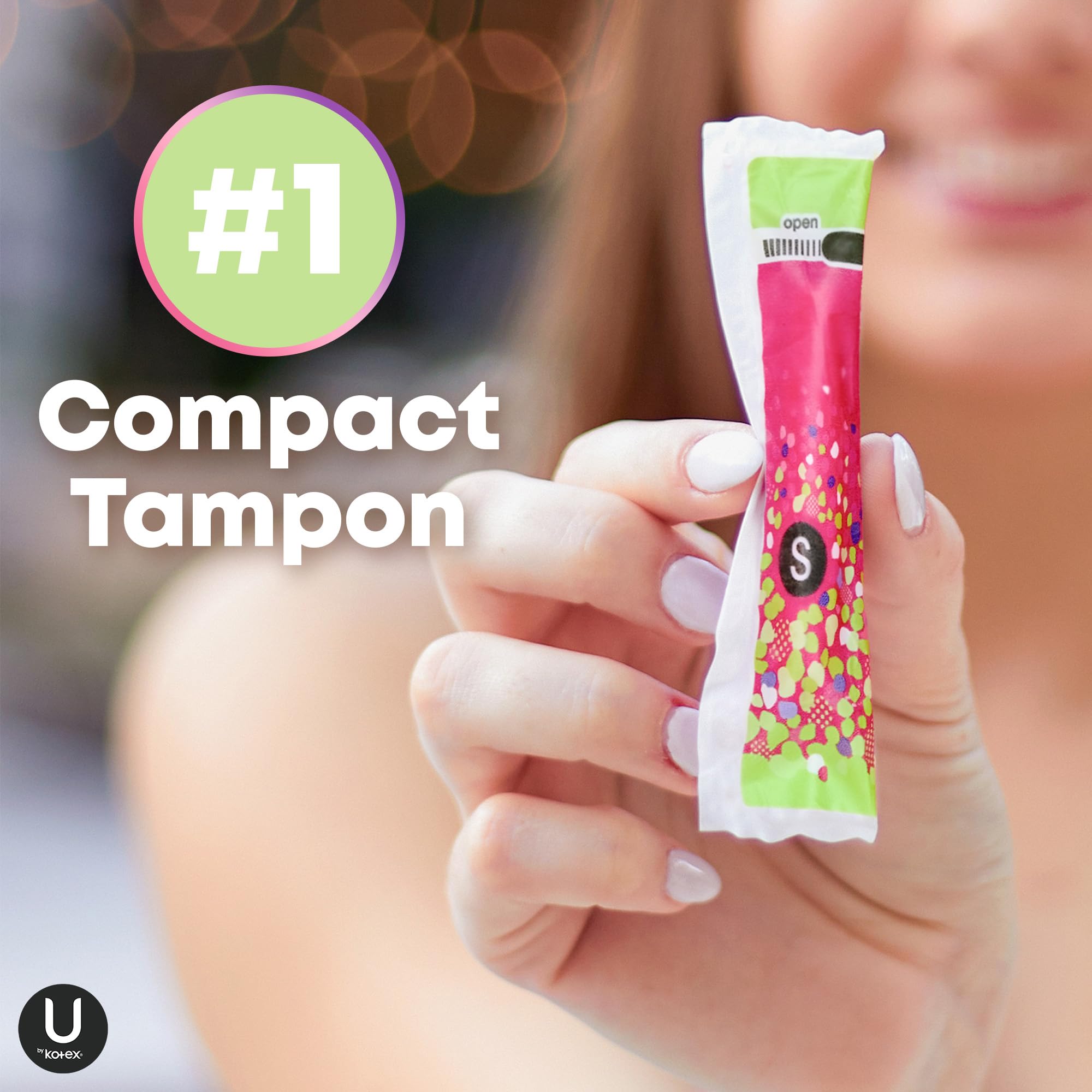 U by Kotex Click Multipack Tampons, Compact, Regular/Super Absorbency, Unscented, 120 Count (8 Packs of 15) (Packaging May Vary)