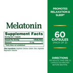 Nature's Bounty Melatonin, 100% Drug Free Sleep Aid, Dietary Supplement, Promotes Relaxation and Sleep Health, 10mg, 60 Count(Pa