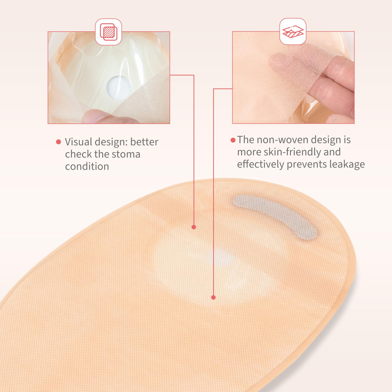 DERAYMI 20 PCS Colostomy Bags Ostomy Supplies One Piece Ostomy Bags, Ostomy Drainable Pouches for Ileostomy Stoma Care Cut-to-Fi