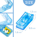 2 Pack Pill Crusher and Cutter, Pill Grinder for Vitamins Tablets with Cleaning Brush and Durable Pill Cutter (Pink)