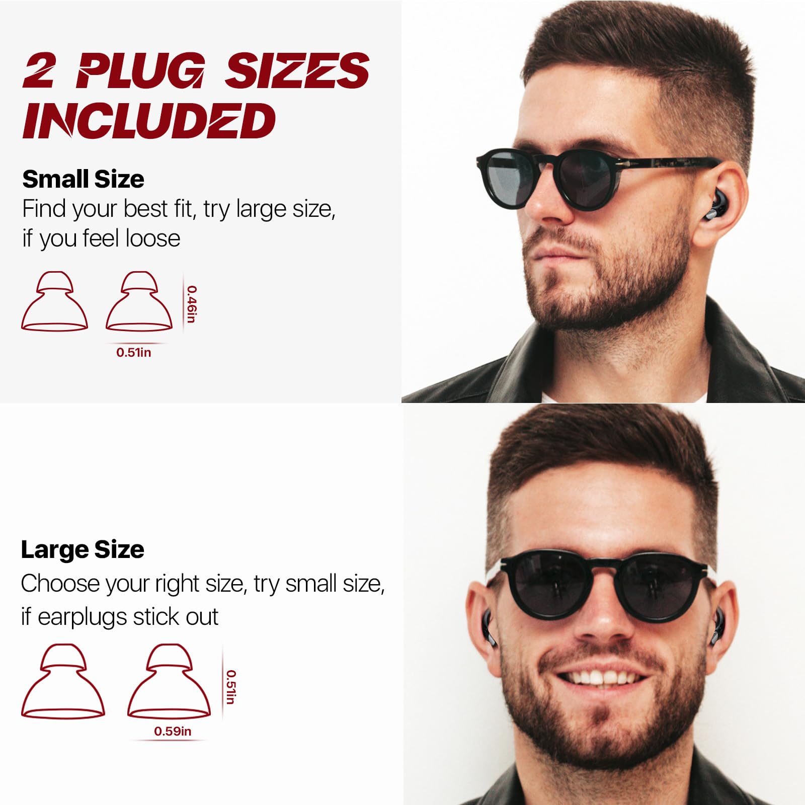 Motorcycle Ear Plugs, Wind Noise Reduction Keep Comms Clear & Comfort Under Helmet, 27dB Reusable Earplugs for Motor, Motorbike,