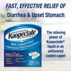 Kaopectate Multi-Symptom Anti-Diarrheal& Upset Stomach Reliever, 28 Caplets, White
