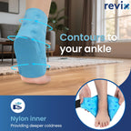 REVIX Ankle Ice Pack Wrap - Reusable Gel Cold Compression for Foot Discomfort, Ice Wrap for Feet Swelling and Recovery, Plantar