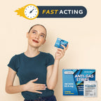 CALMOUR Anti Gas Relief 10 Strips | Mint Flavor Oral Dissolvable Anti Bloating Relief Strips | Rapid Gas Relief for Adults | Eff