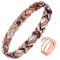 Jecanori Magnetic Copper Bracelets for Women,Copper Magnetic Ring for Women,Crystal Bracelets with 3500 Gauss Magnets,Jewelry Gi