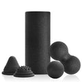 MZDXJ 5 in 1 Foam Roller Set with Peanut Massage Ball, Curved Muscle Brush - Yoga Roller, Massage Ball, Trigger Point Triangle f