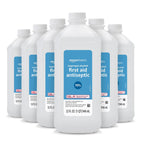 Amazon Basics 70% Isopropyl Alcohol First Aid Antiseptic for Treatment of Minor Cuts and Scrapes, Unscented, 32 Fl Oz (Pack of 6