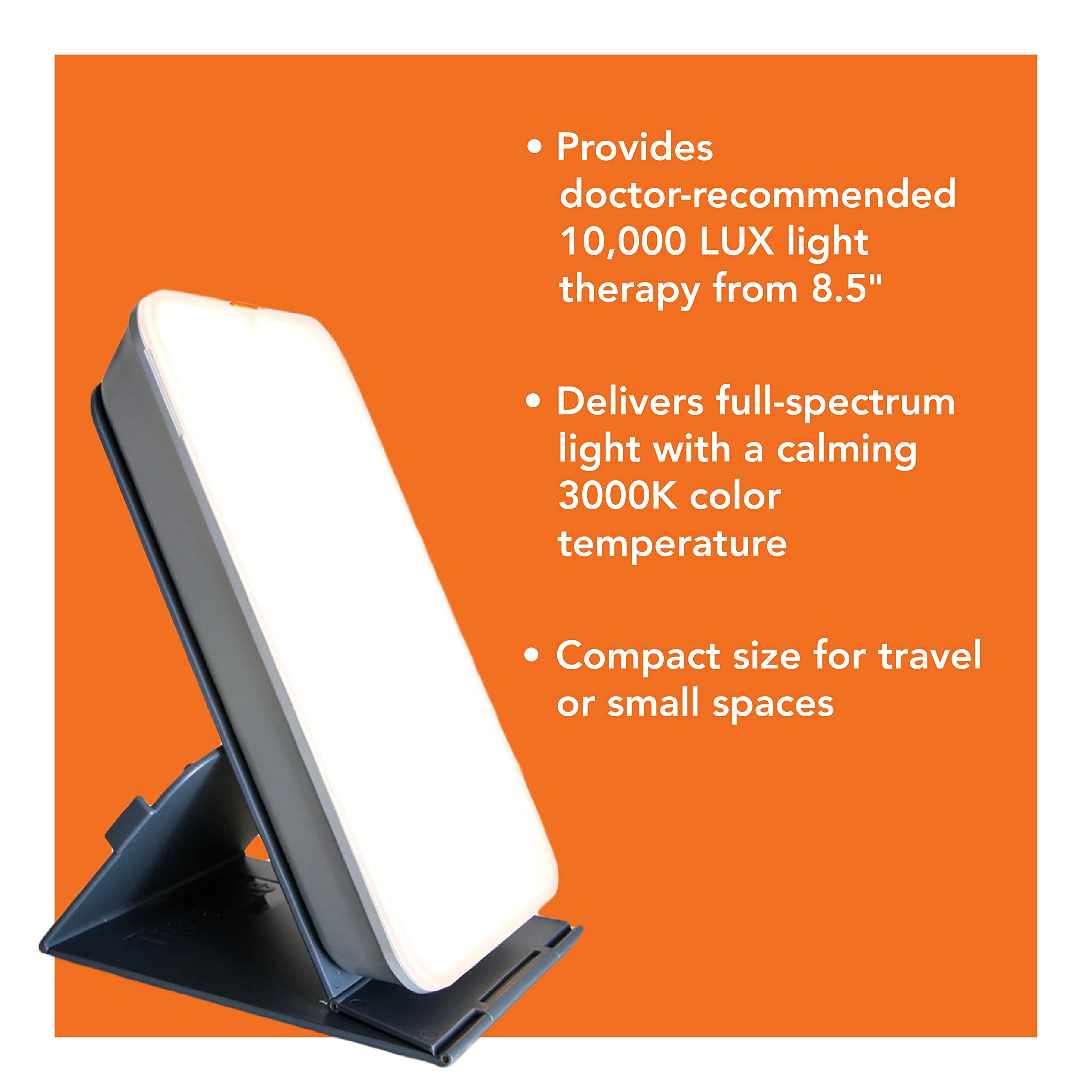 TheraLite Light Therapy Lamp - 10,000 LUX - Compact Bright Light Sun Lamp - Sun Light Lamp, Therapy Light, Energy Booster and Mo