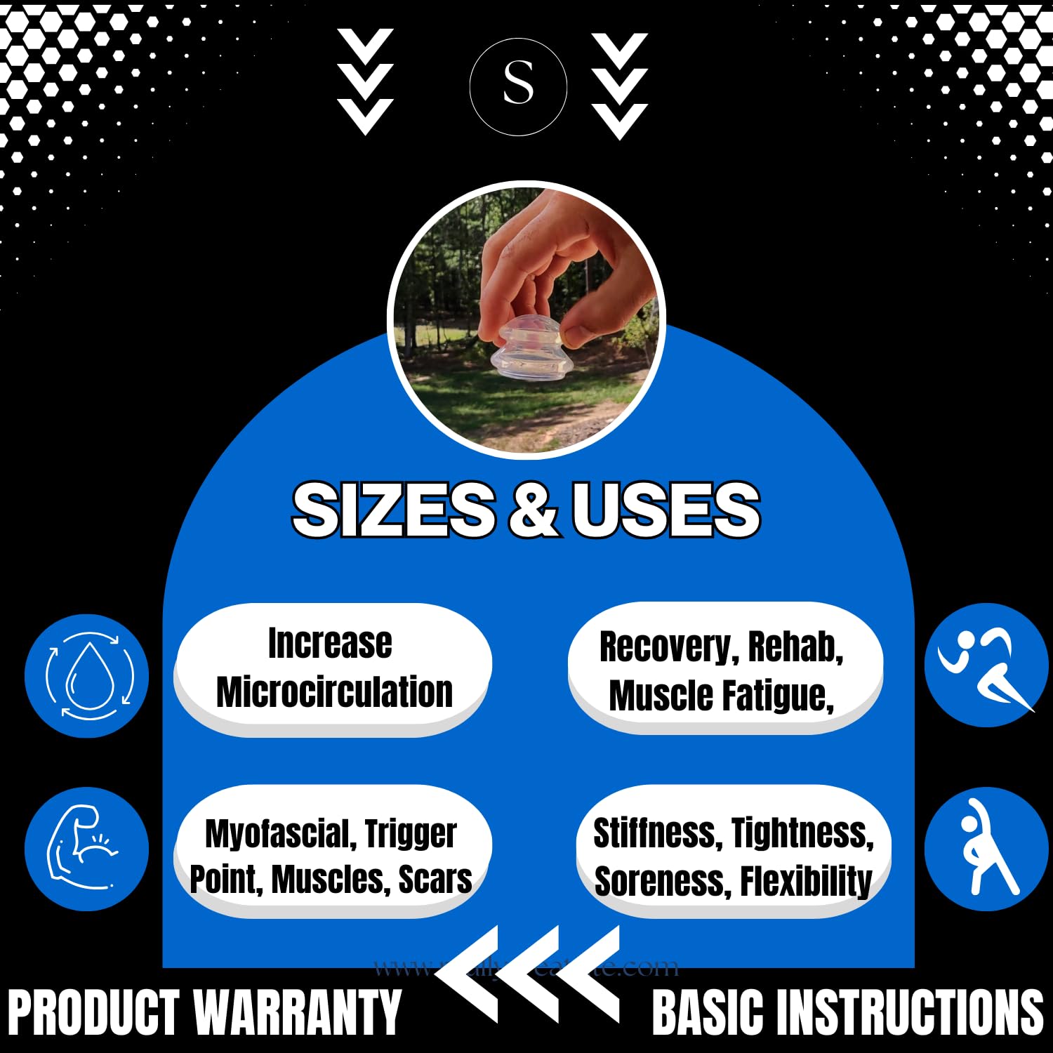 Cupping Warehouse Advanced Supreme 2 Small DEEP PRO 6065 Professional Cupping Therapy Set- Myofascial Cupping Set- Professional