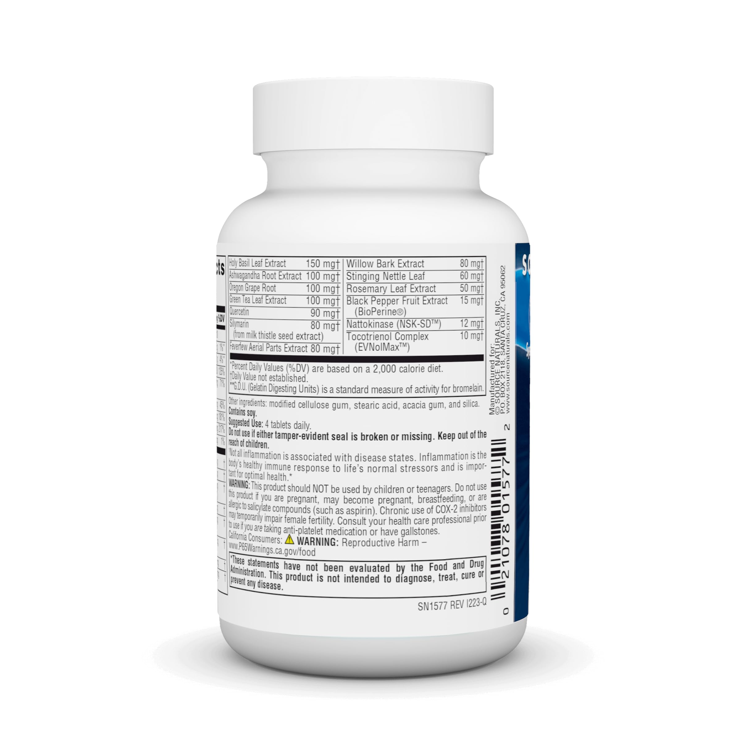 Source Naturals Inflama-Rest Healthy Inflammation Response - Herbal & Mineral Blend with Turmeric, Boswellia, Ginger, Quercetin