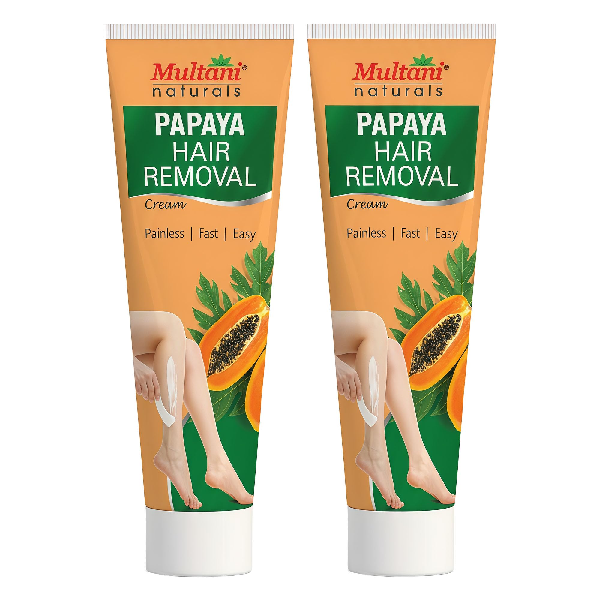 Multani Naturals Papaya Hair Removal Cream 60 Ml (Pack Of 2) | Suitable For Most Skin Types | Removes Hair In Minutes | Exfoliat