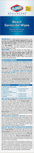Clorox Healthcare Bleach Germicidal Individual Wipes, 50 Count (Package May Vary)