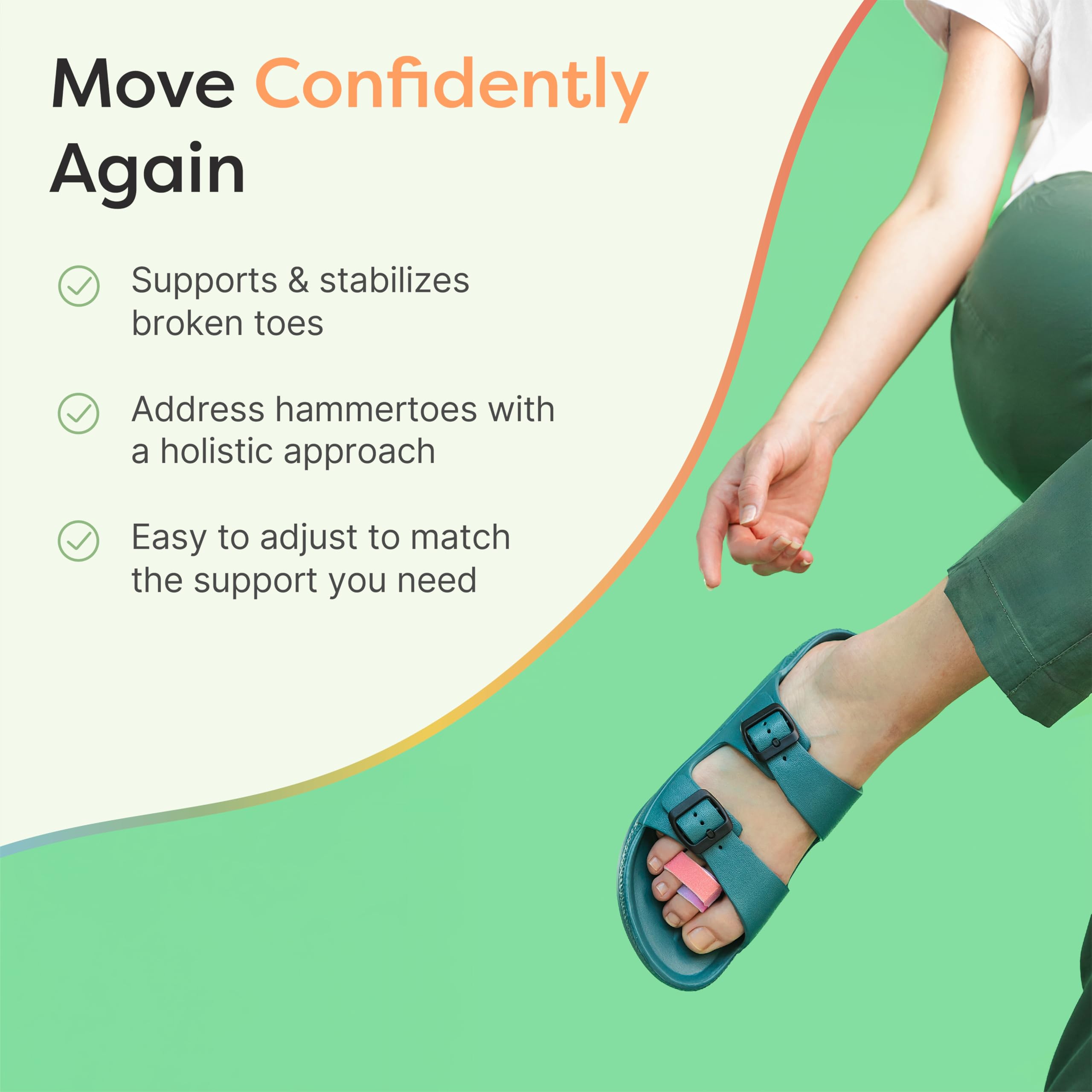 ZenToes Hammer Toe Corrector for Women & Men - Reusable Fabric Buddy Wraps for Broken Toes - Cushioned Toe Splint for Protection