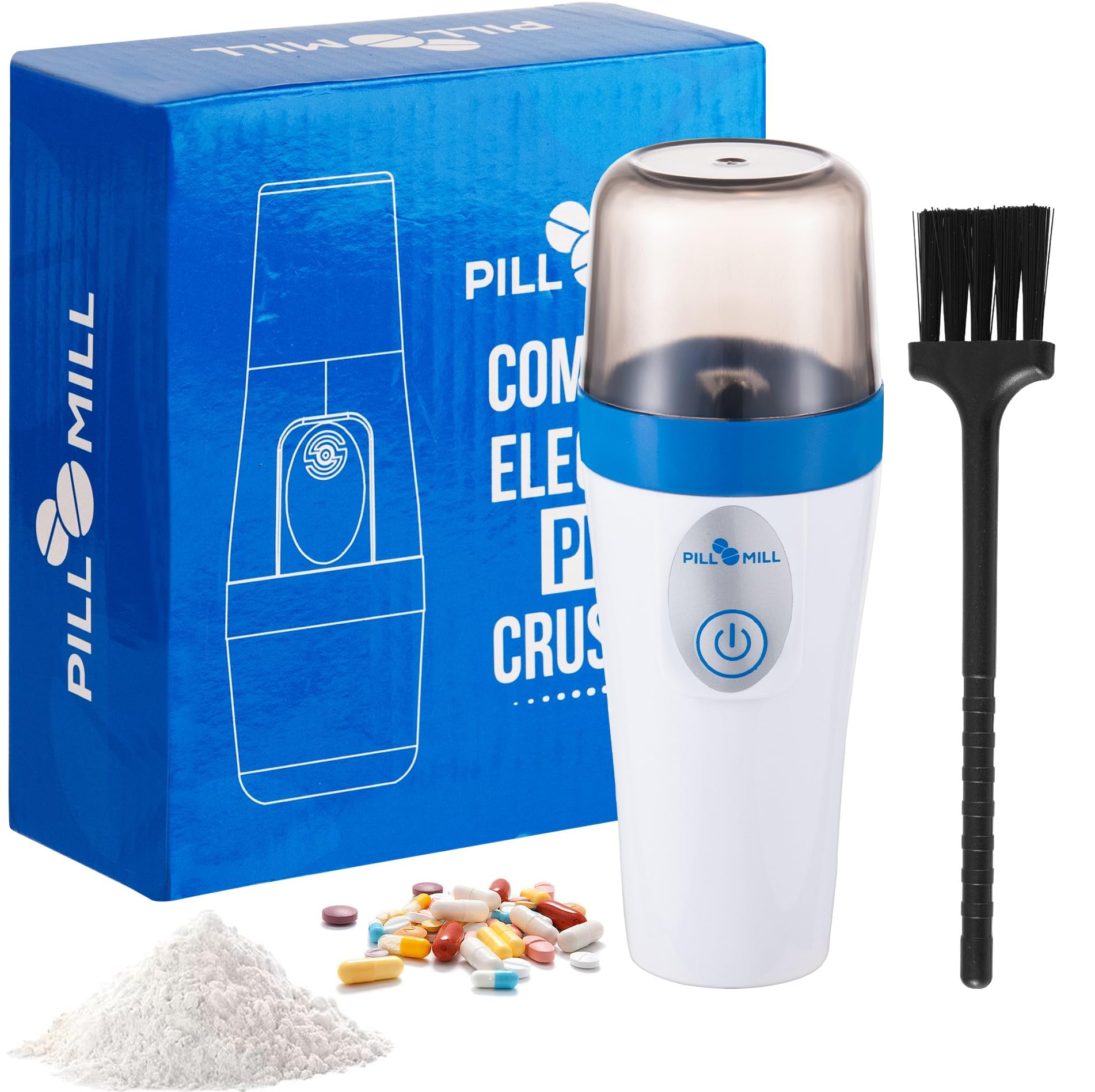 Small Electric Pill Crusher Fine Powder by Pill Mill - Pill Grinder Fine Powder - Powder Grinder for Elderly, Medicine Grinder f