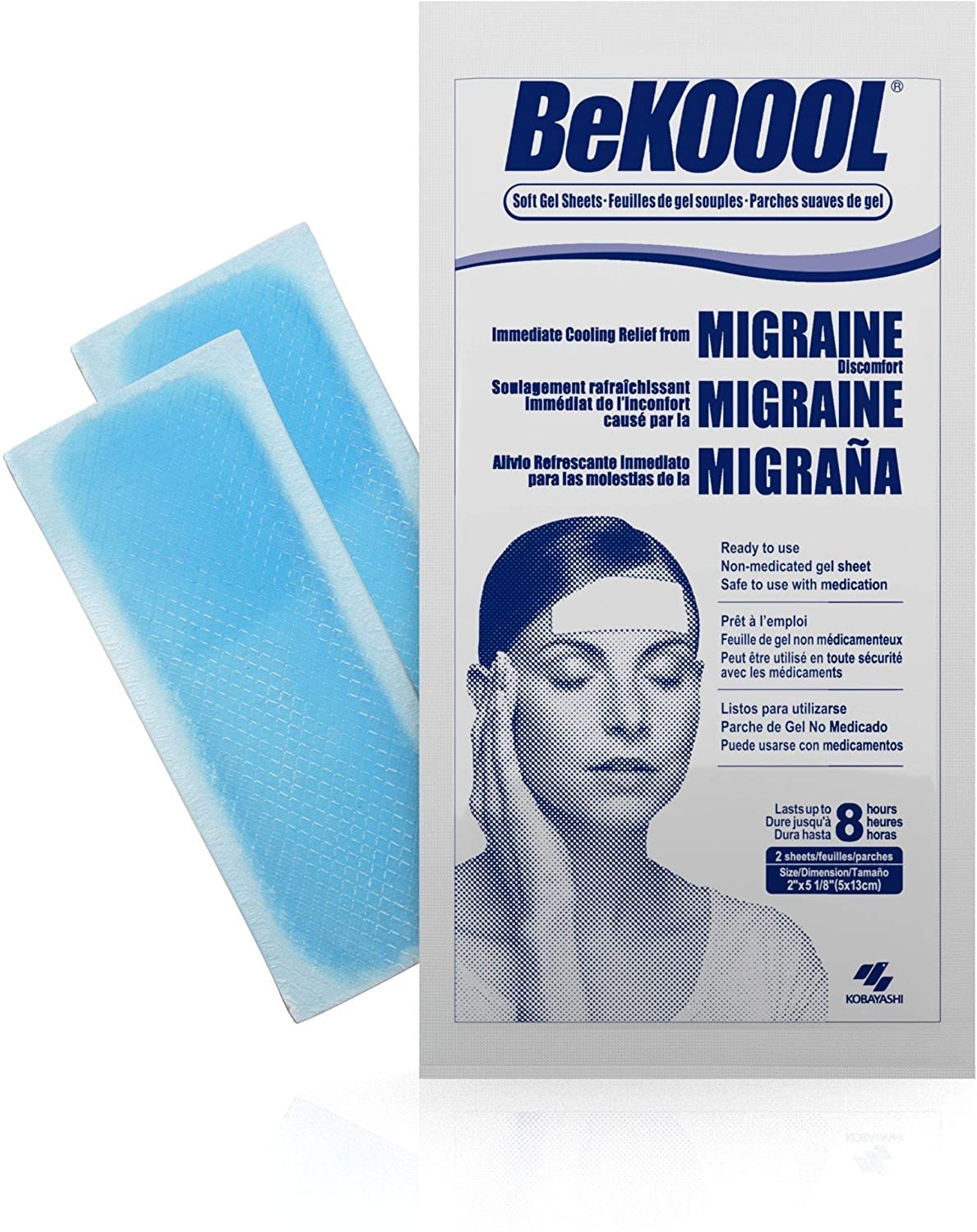 Be Koool Cooling Relief For Migraine Soft Gel Sheets 4 Each (Pack of 12)
