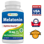 Best Naturals Melatonin 10mg (Non-GMO) Tablets - Helps Promote Relaxation & Sleep - 120 Count