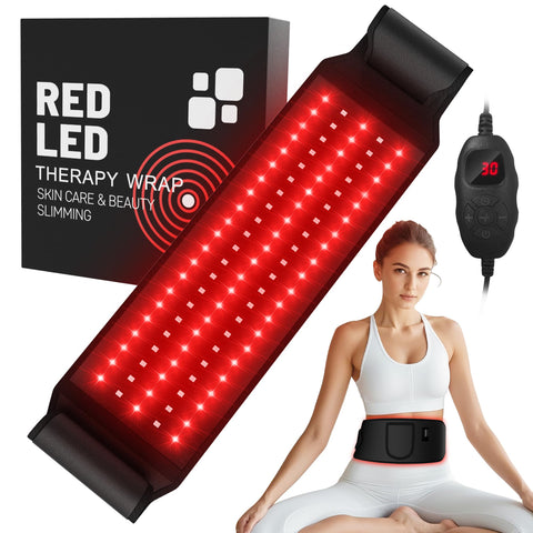 Red Light Therapy for Body:5 Light Levels Infrared Light Heat Therapy Belt Wrap for Back/Waist/Muscle/Pain Relief 660nm & 850nm 