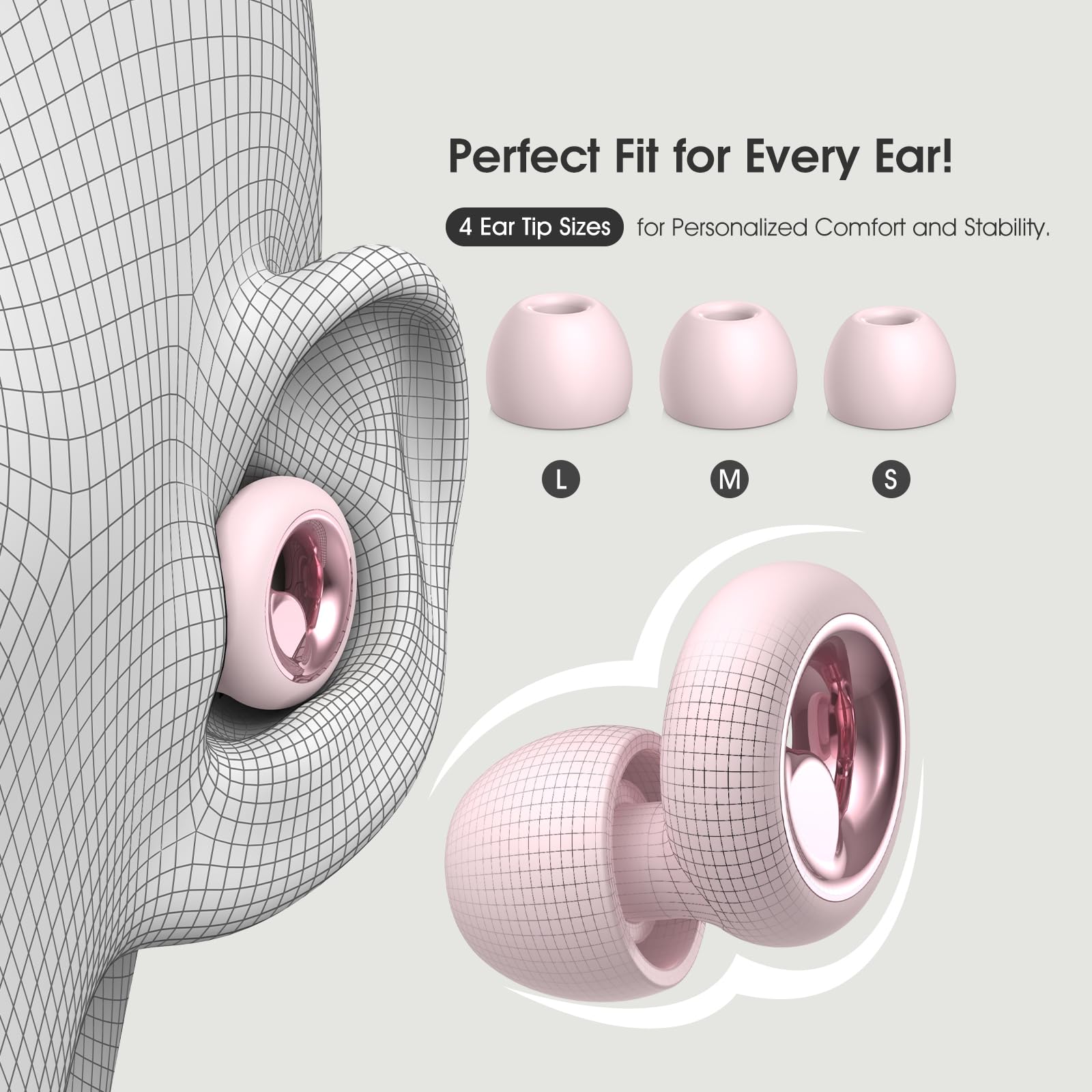 Vosaf Ear Plugs for Sleeping Noise Cancelling, Soft Ear Plugs for Concert, 45dB Reusable for Noise Reduction with 8 Ear Tips, Si