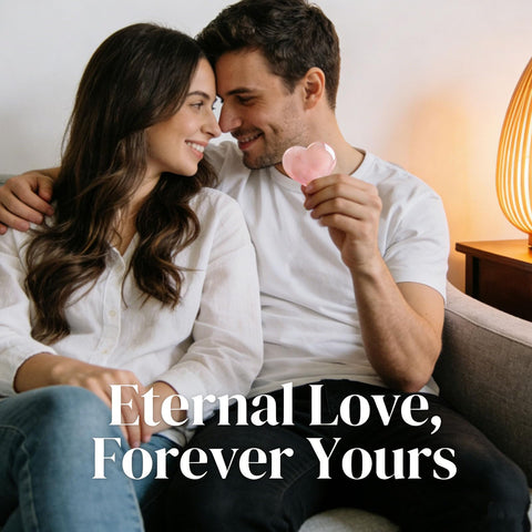 ideayard 45mm Rose Quartz Heart, Crystal Stone 1pcs Puff Heart, Love Palm Healing Stone Reiki Crystal Gemstone Worry Stones for 