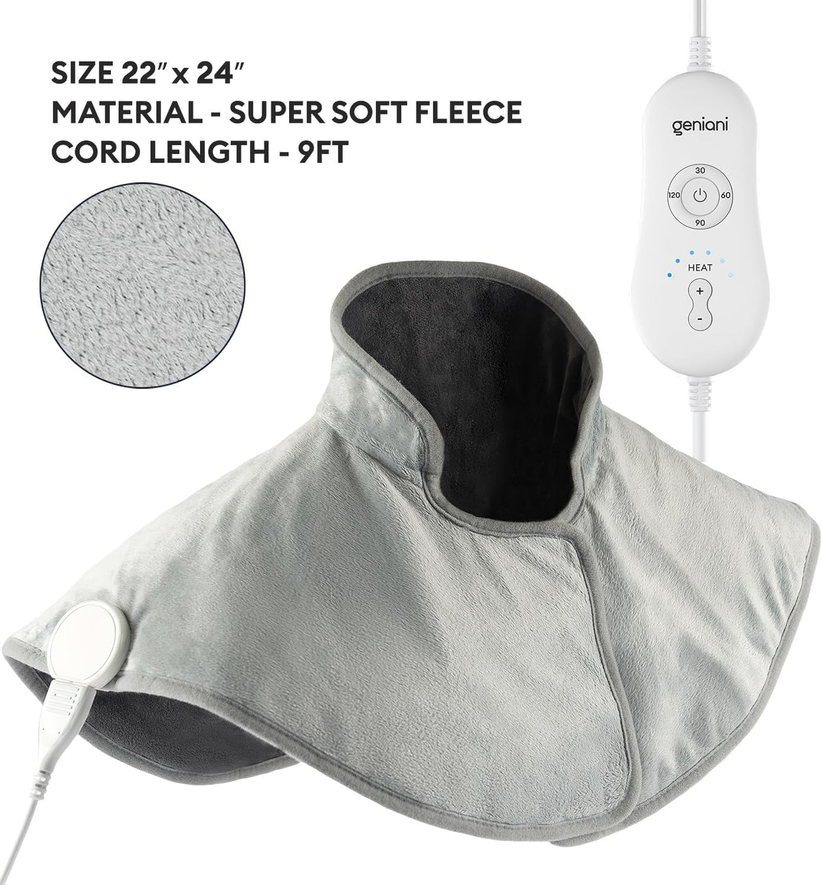 Neck & Shoulders Heating Wrap Lava, Mist Gray