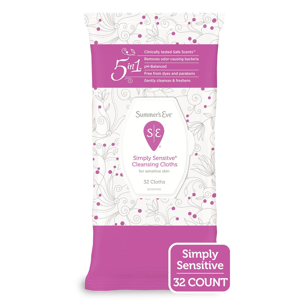 Summer's Eve Cleansing Cloths for Sensitive Skin - 32 ct - 2 pk