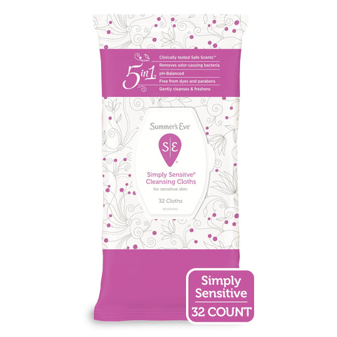 Summer's Eve Cleansing Cloths for Sensitive Skin - 32 ct - 2 pk