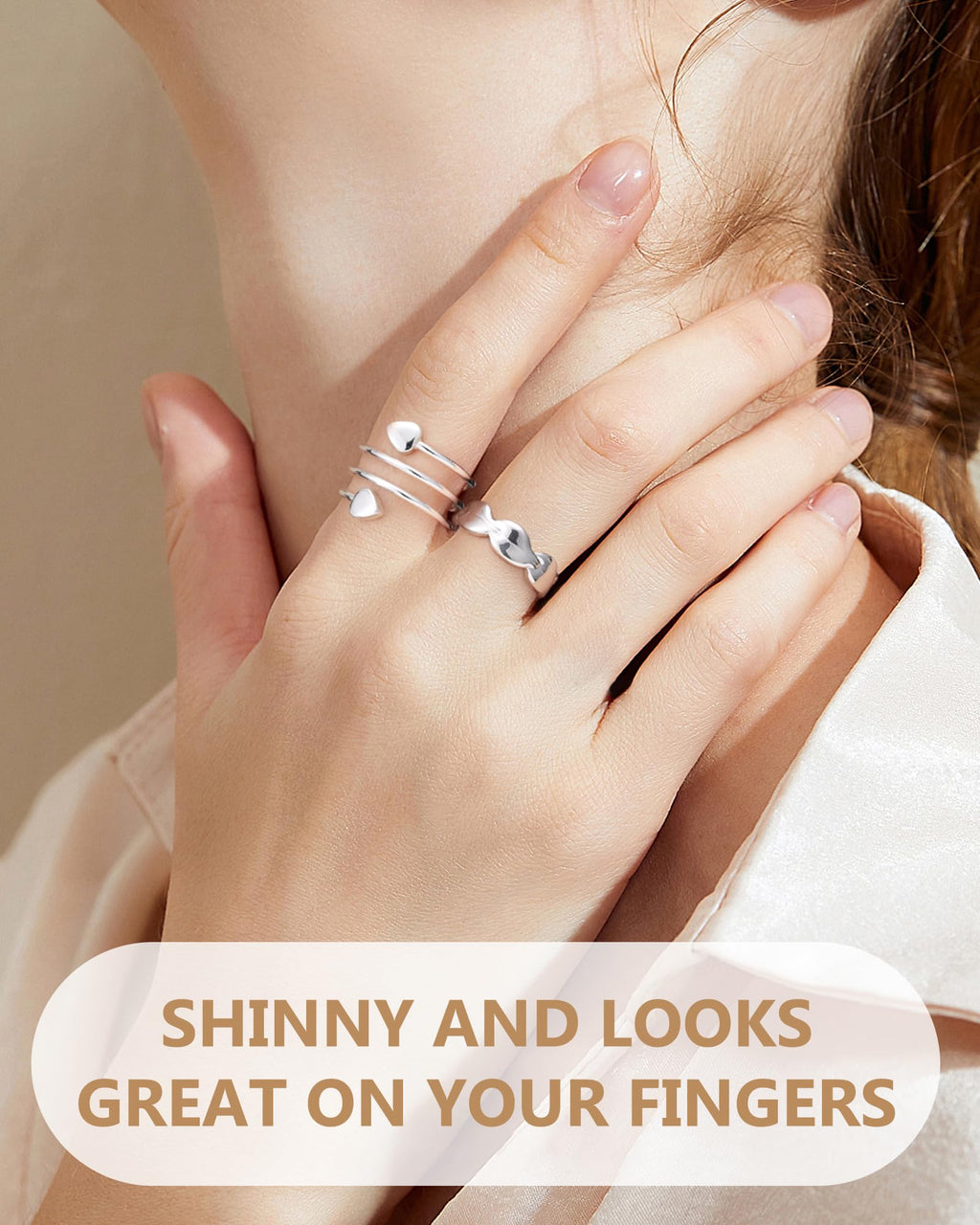 Feraco Magnetic Therapy Copper Ring for Women,99.99% Pure Copper Lymphatic Drainage Rings with Powerful 3500 Gauss Neodymium Mag