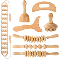 KQXTOKTY Wood Therapy Tools for Body Shaping,8 in 1 Wood Therapy Massage Tools,Wooden Gua Sha Tools,Lymphatic Drainage Massager,