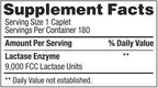 Fast Acting Lactase 360 Caplets Generic Lactase Fast Act 9000 FCC Units per Caplet