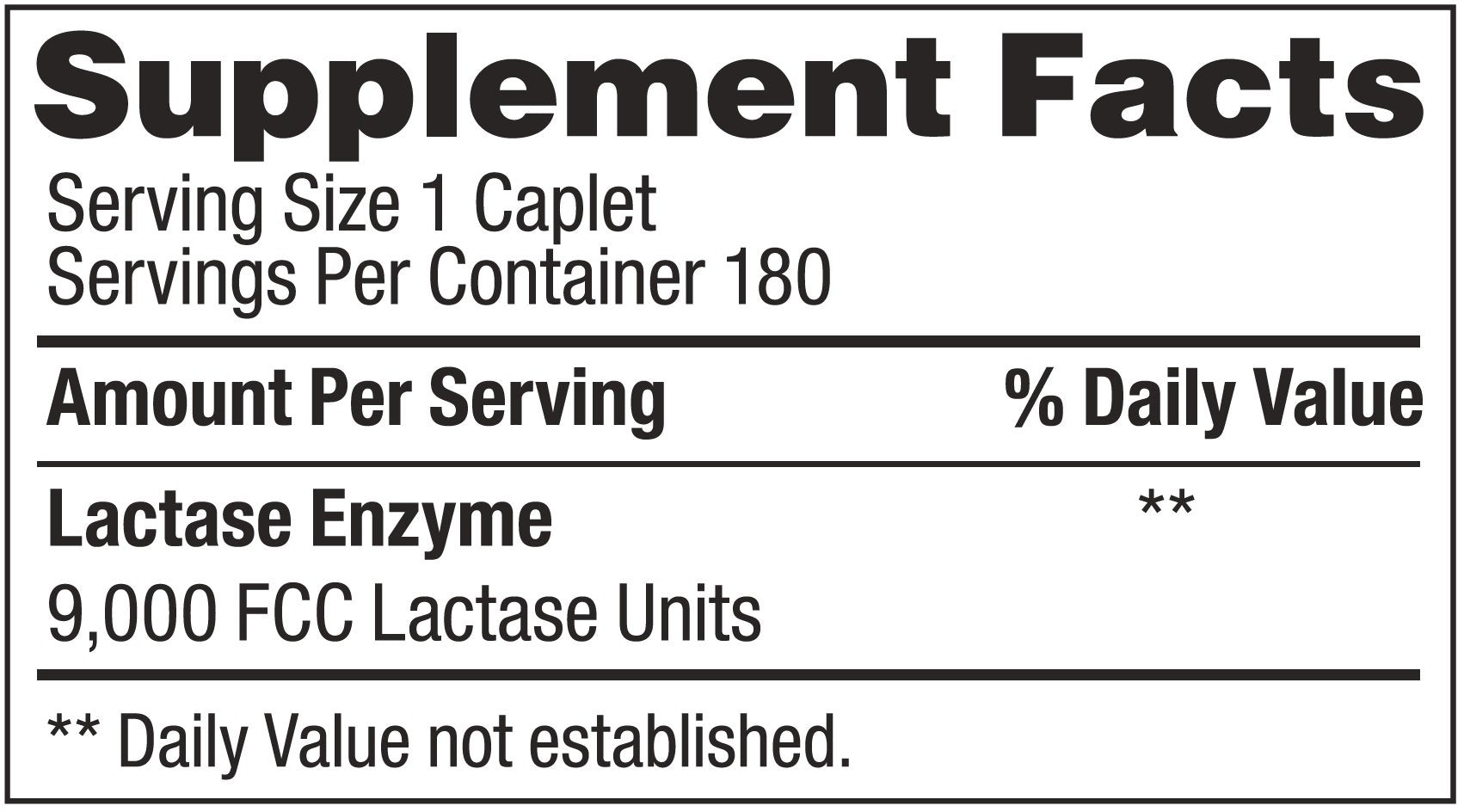 Fast Acting Lactase 360 Caplets Generic Lactase Fast Act 9000 FCC Units per Caplet