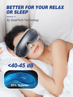 Eye Massager with Heat, Valentines Day Gifts for Him Her, Migraine Relief Massager with Compression and Bluetooth Music, Heated