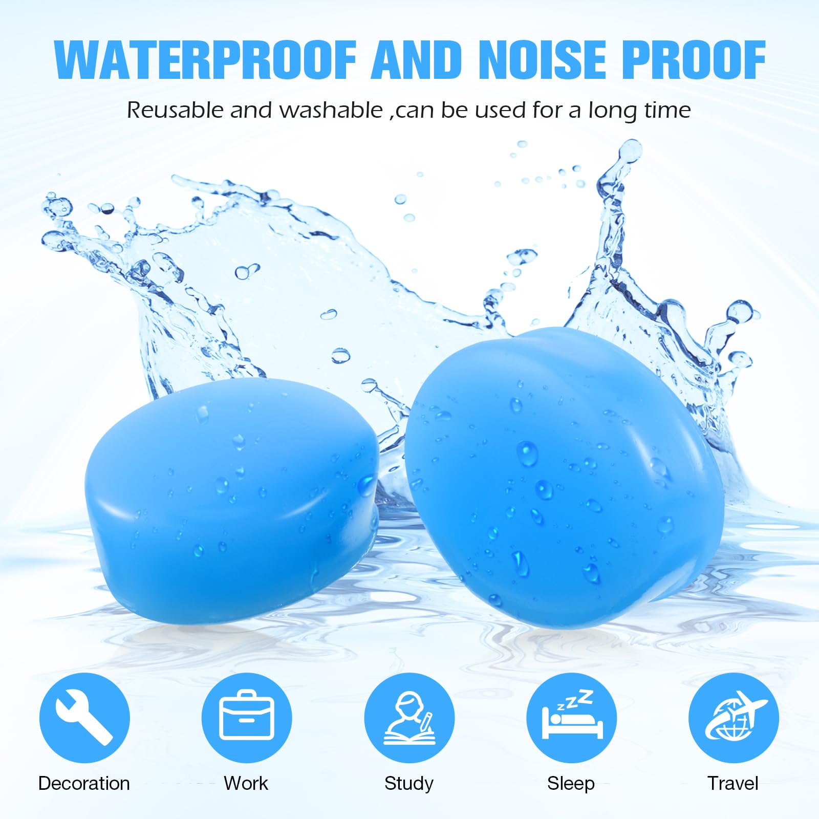 Frienda 21 Pairs Ear Plugs for Sleeping Reusable Moldable Silicone Earplugs Soft Noise Cancelling Earplugs Sound Blocking Ear Pl