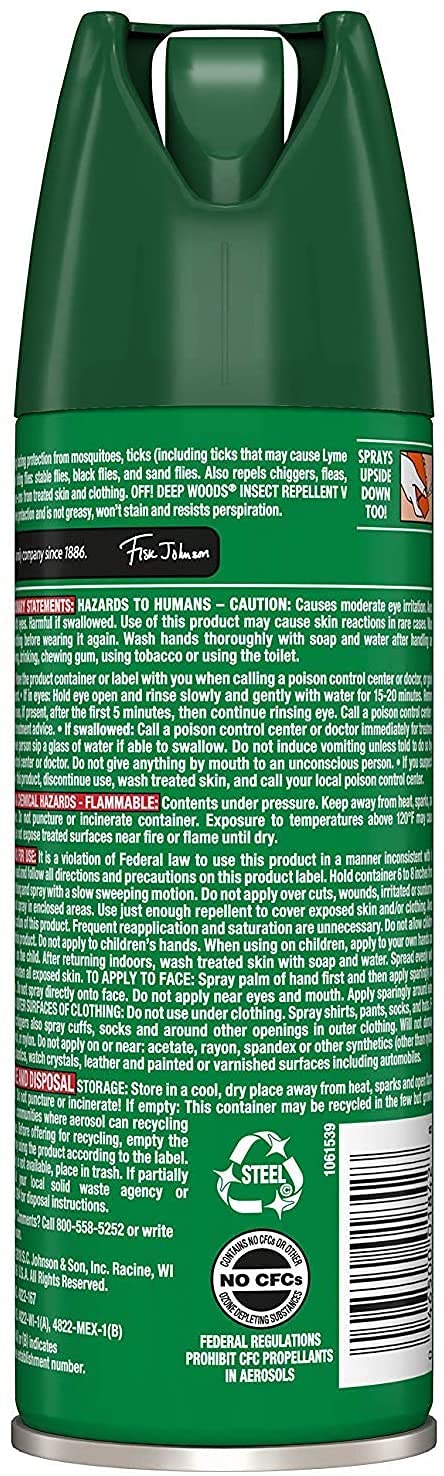 Off Deep Woods Insect Repellent 6 Ounce Spray Aerosol (Pack of 6)