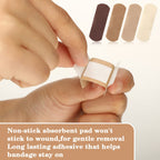 Sosation 200 Count Skin Tone Bandages Flexible Fabric Adhesive Bandages Wound Care First Aid Favor for Cuts Scrapes Scratches Pr