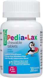Pedia-Lax Laxative Chewable Tablets for Kids, Ages 2-11, Watermelon Flavor, 30 CT
