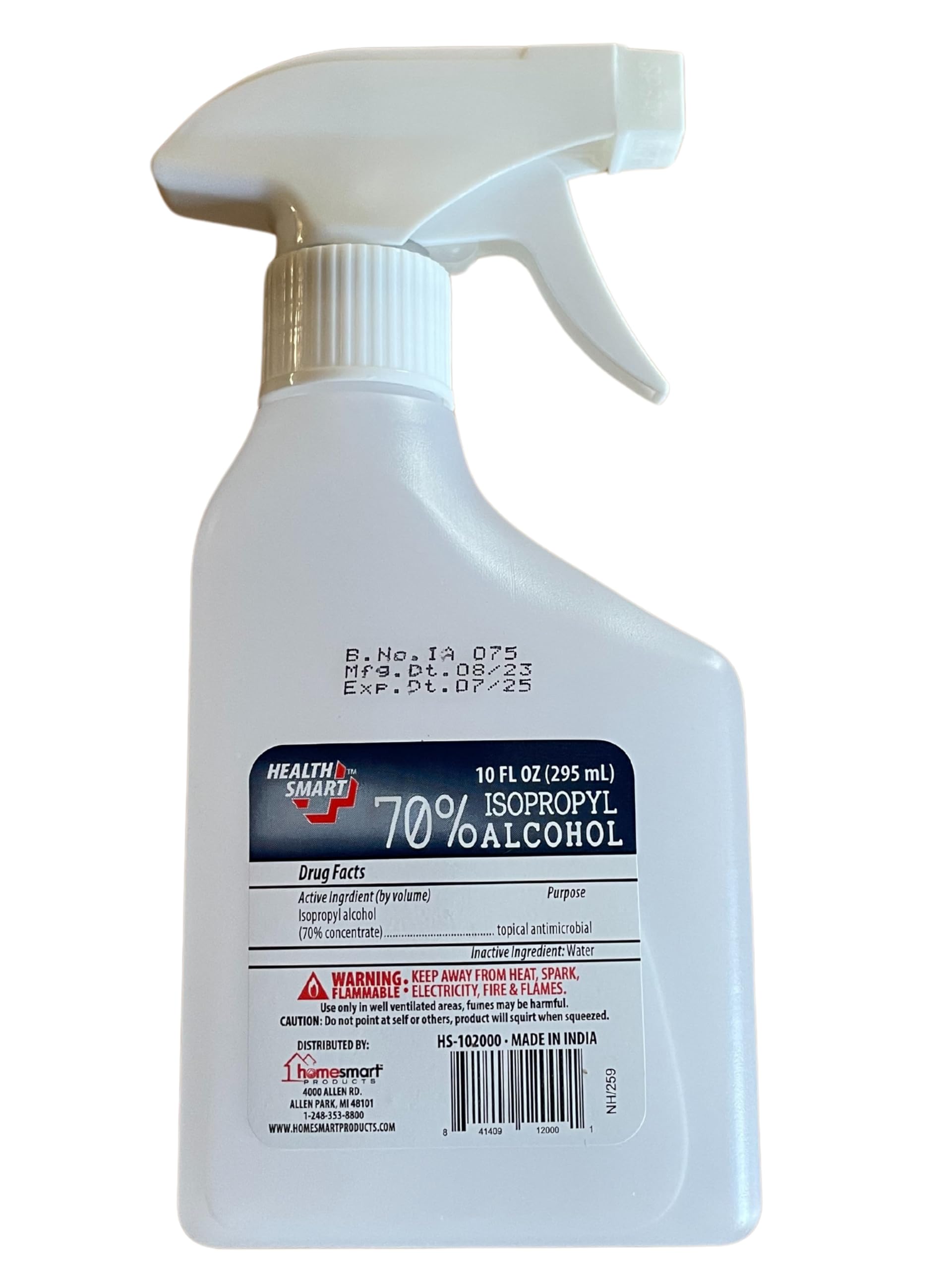 Generic Isopropyl Alcohol 70% Antiseptic and Cleaner (1 10oz Spray Bottle), Clear
