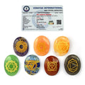 Reiki Crystal Products Certified 7 Chakra Symbol Engraved Set, Seven Chakra For Reiki Healing, Good Luck And Positive Energy, Pr