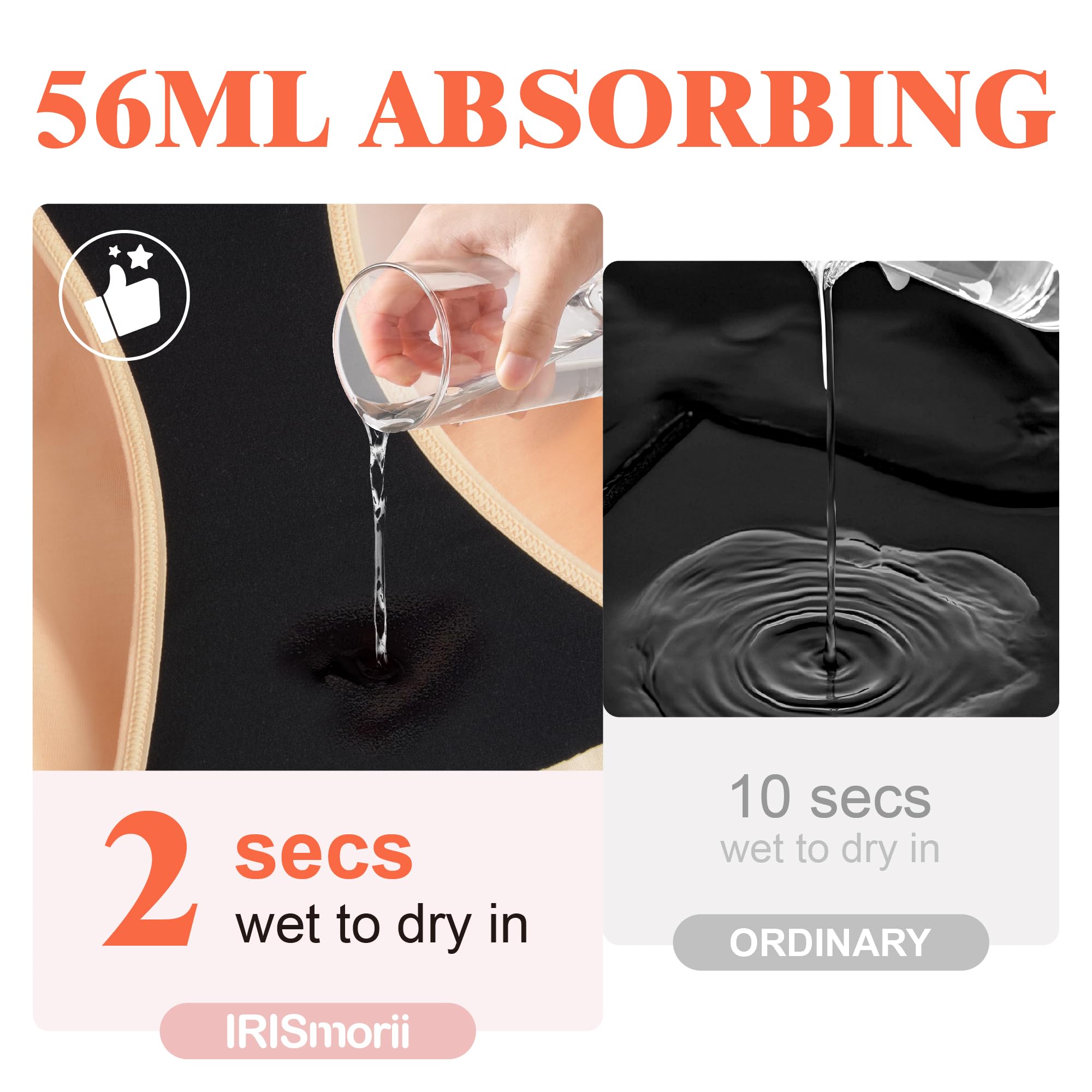 IRISMORII Leak Proof Incontinence Underwear for Women Washable Absorbent Bladder Control Postpartum Briefs 1Pack (Beige L)