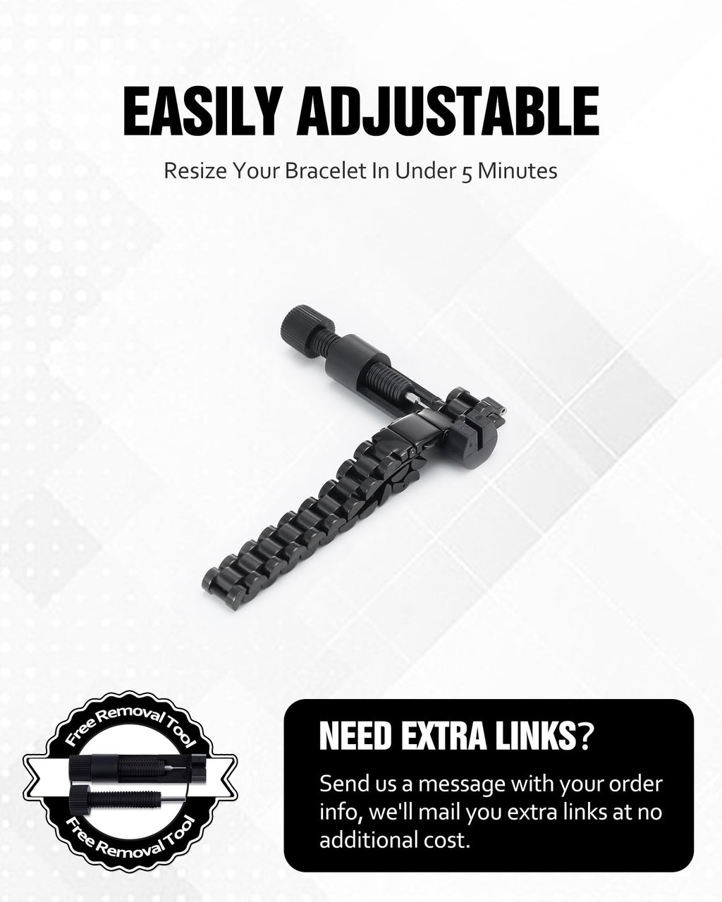 Jecanori Ultra Strength Magnetic Bracelets for Men - Men's Hematite Bracelet, Jewellry Gift with Sizing Tool for Perfect Fit