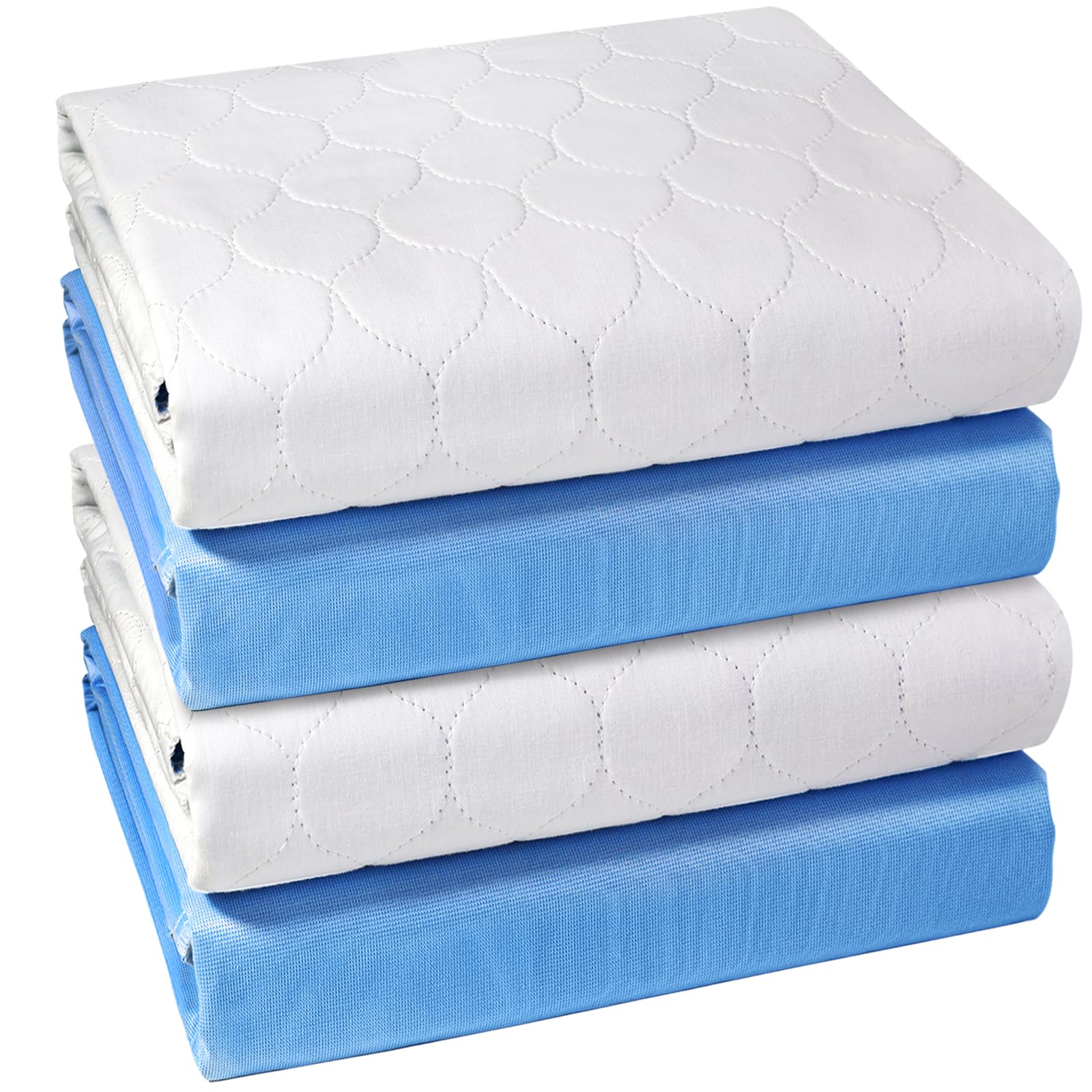 Conkote Heavy Absorbency Bed Pads, 34X36 (4 Pack), Washable and Reusable Incontinence Underpads, Waterproof Sheet and Mattress P