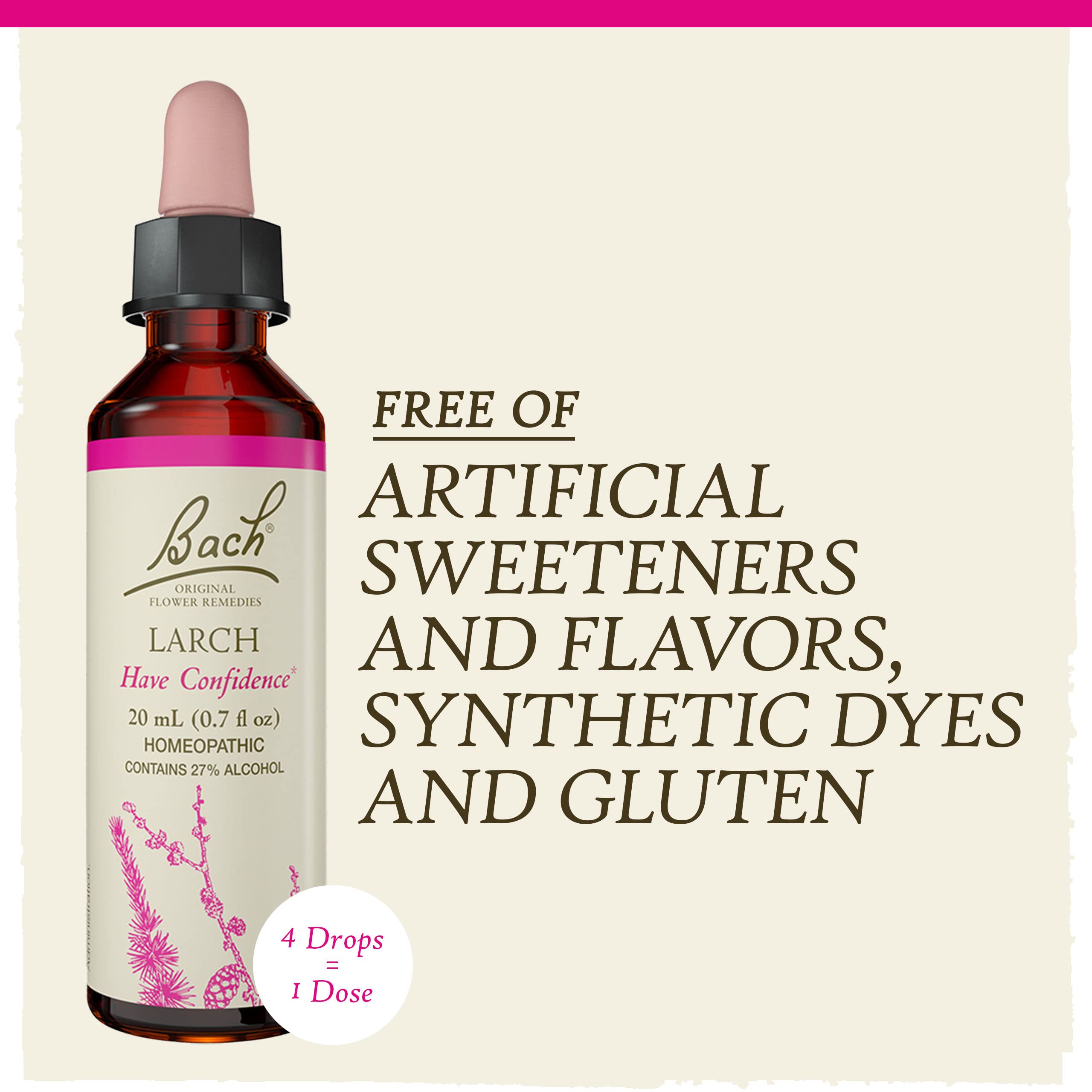 Bach Original Flower Remedies, Larch for Confidence, Natural Homeopathic Flower Essence, Holistic Wellness and Stress Relief, Ve