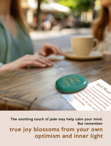 SOLICIEL Lucky Jade Healing Crystal, Going to College Gifts, Thinking of You for Women & Men, Long Distance Relationship, Farewe