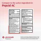 Glenmark Therapeutics Original Strength Famotidine Tablets, 10 mg, Acid Reducer for Heartburn Relief, 90 Count
