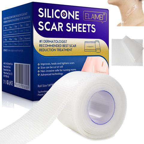 Silicone Scar Sheets (1.6    x 120   ), Clear Gel Silicone Scar Tape, Invisible Medical Grade Scar Silicone Strips, Transparent 