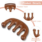 Gjinxi Scalp Massage Comb 2PCs, Wooden Wide Tooth Loc Comb, Natural Sandalwood Head Massager Tool, Hair Growth Scalp Massage Com