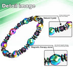 AGSIXZLAN 3pcs Adjustable Lymph Drainage Carnelian Magnetic Bracelet,Slimming Magnetic Hematite Bracelet,Magnetic Lymph Detox Br